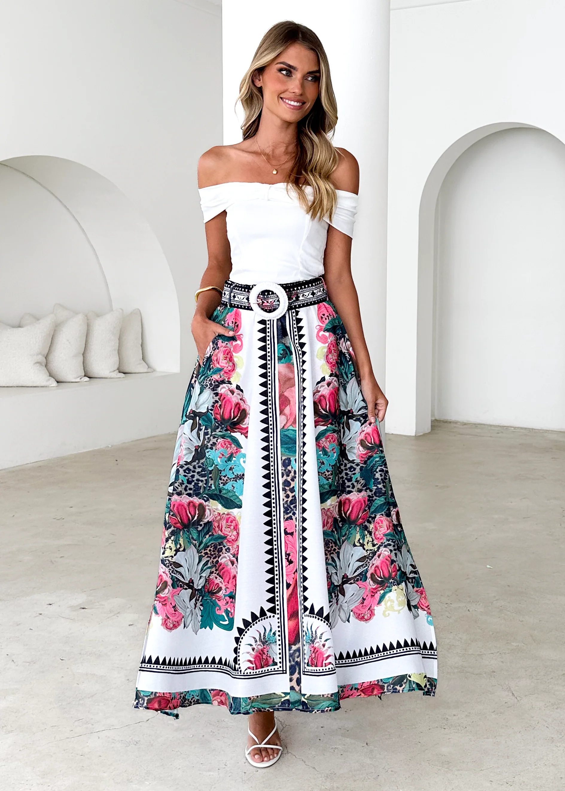 Pippa Midi Skirt - Eden Floral - Honorern
