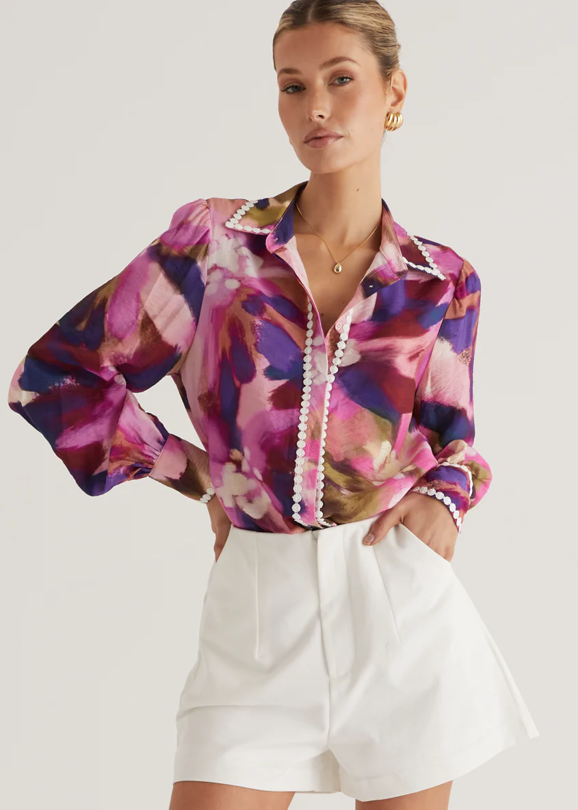 Sariyah Shirt - Orchid Floral - Honorern