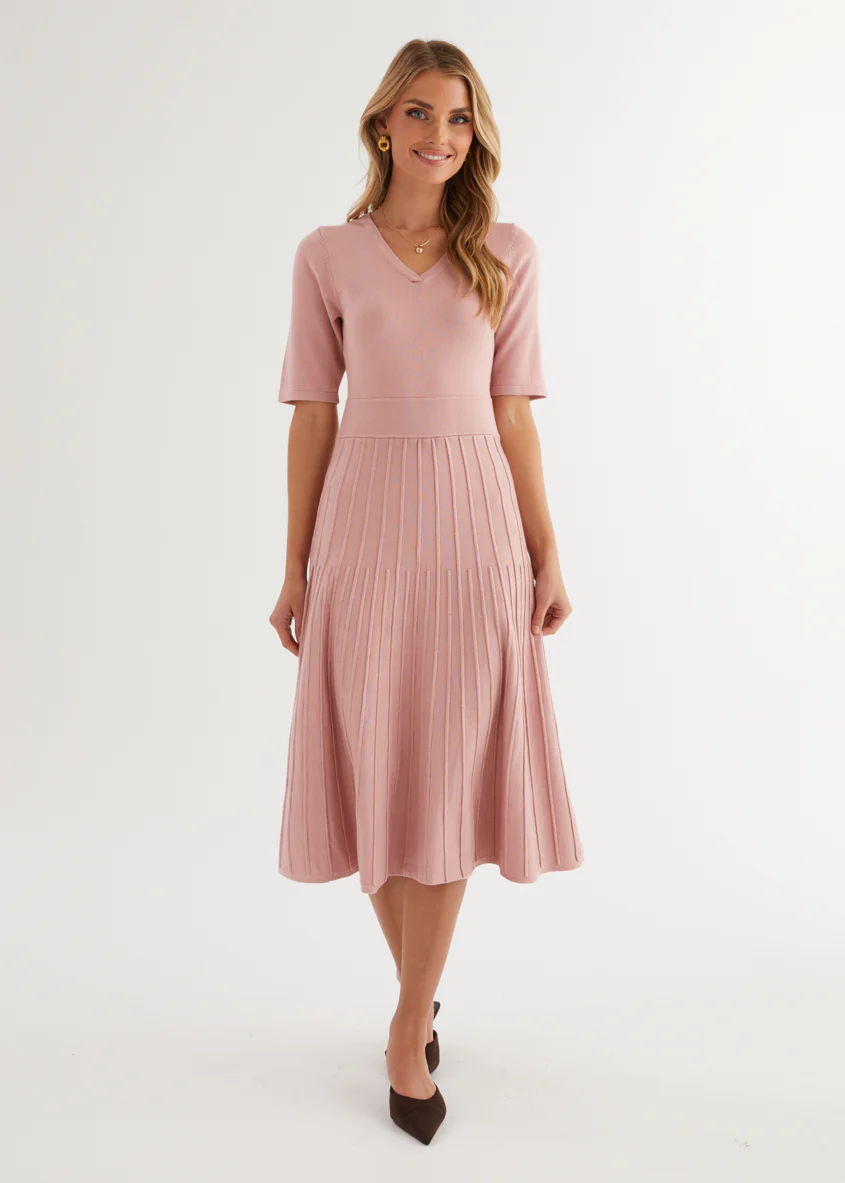 Acler Knit Midi Dress - Pink - Honorern