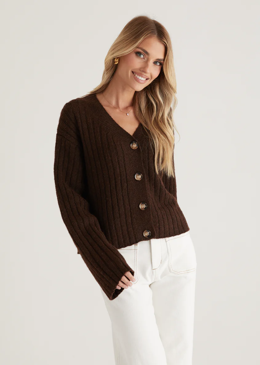 Hustle Cardigan - Chocolate - Honorern