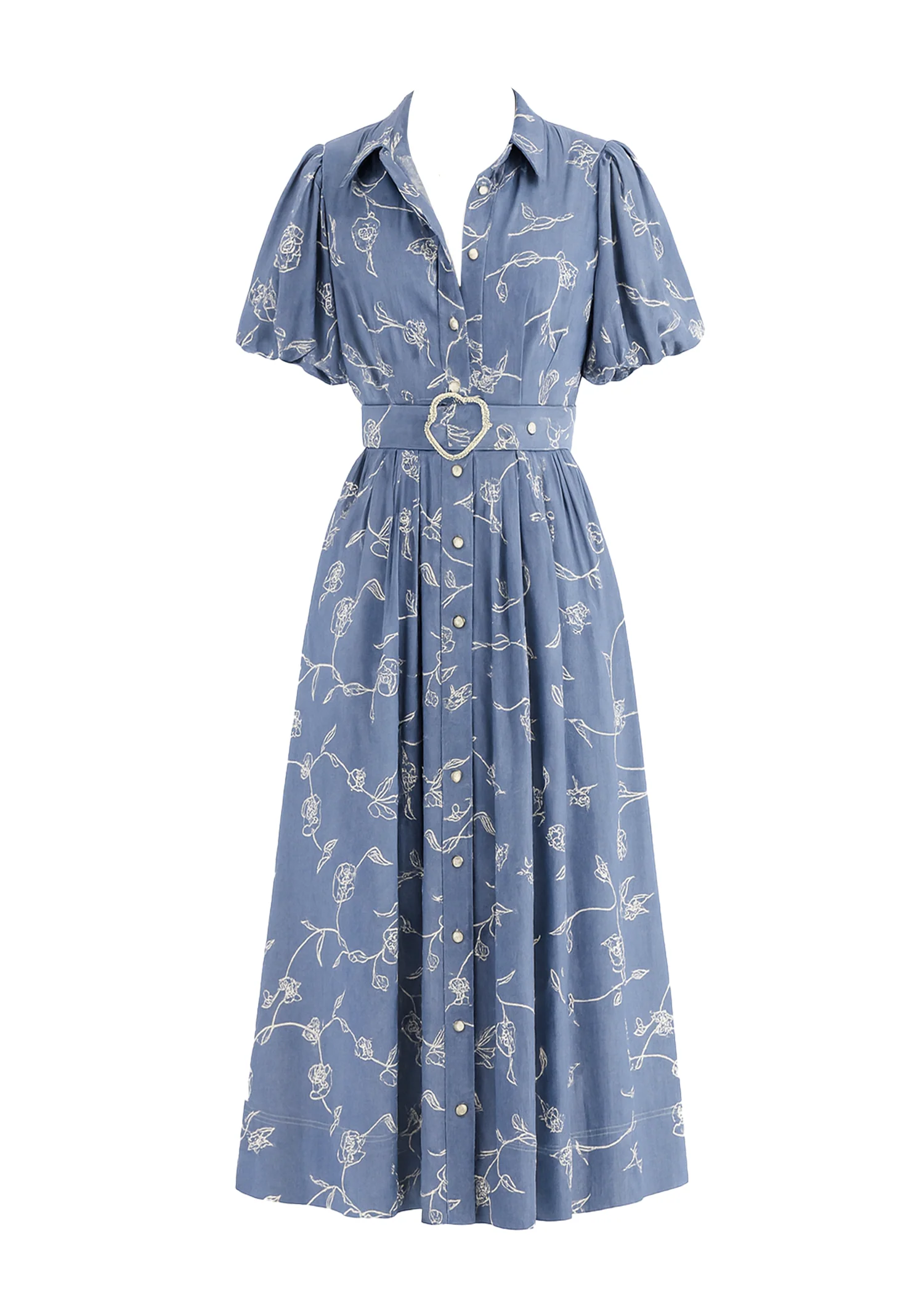Wanderer Midi Dress - Indigo Chambray - Honorern