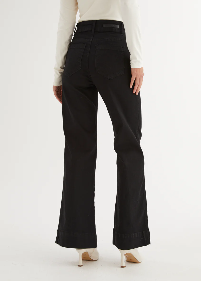 Zekroe Wide Leg Jeans - Black - Honorern