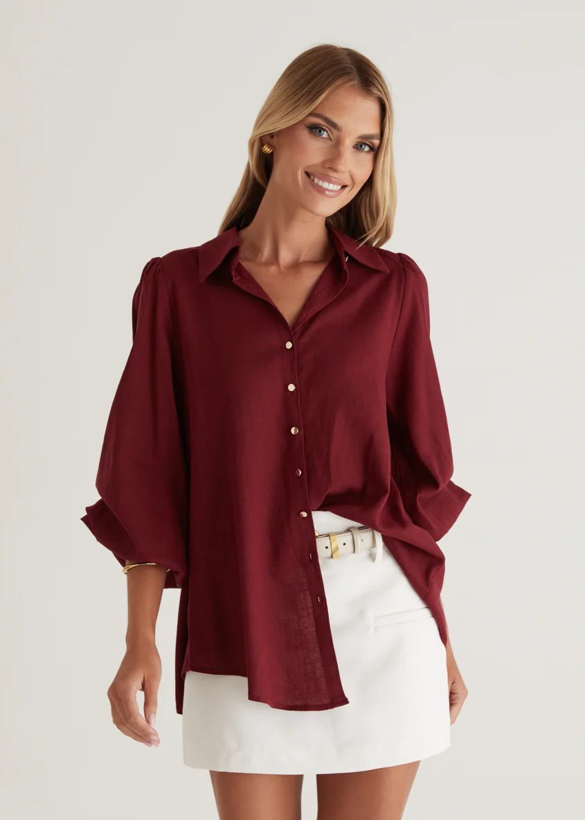 Reagan Shirt - Wine - Honorern