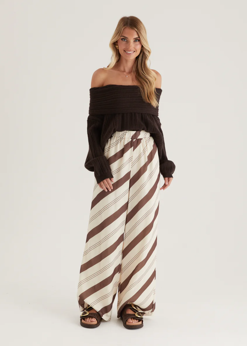Jessa Pants - Choc Stripe - Honorern