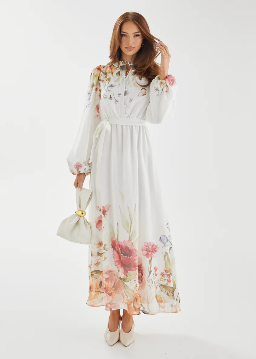 Tracie Maxi Dress - White Garden - Honorern