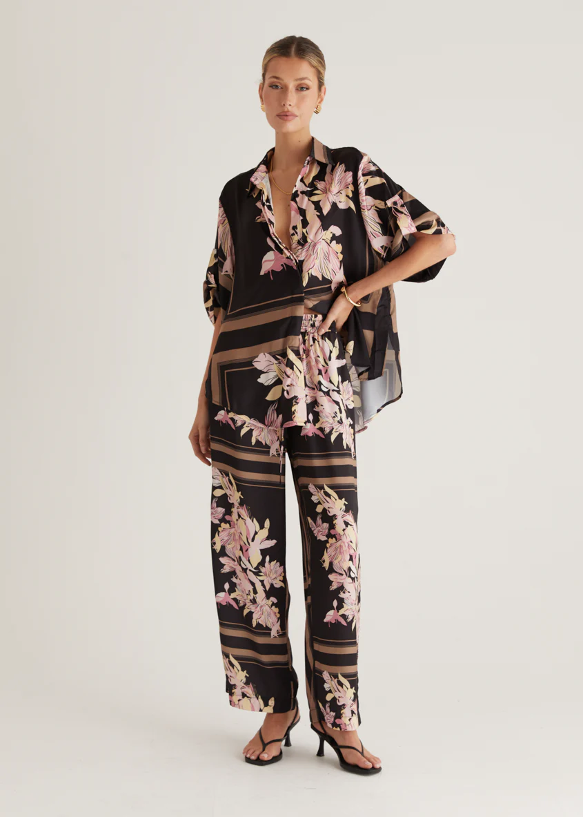 Kaycie Pants - Black Floral - Honorern