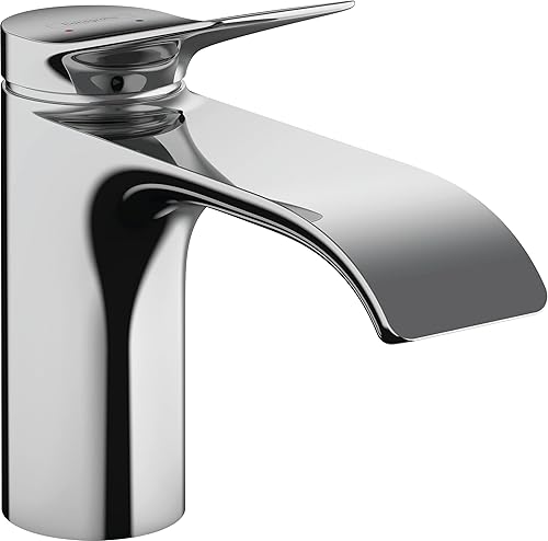 hansgrohe Rubinetto per lavabo Vivenis, rubinetto da bagno con beccuccio altezza 80 mm, con asta di trazione, rubinetto da bagno a risparmio idrico, cromato, autoportante - Honorern
